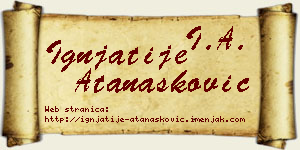 Ignjatije Atanasković vizit kartica